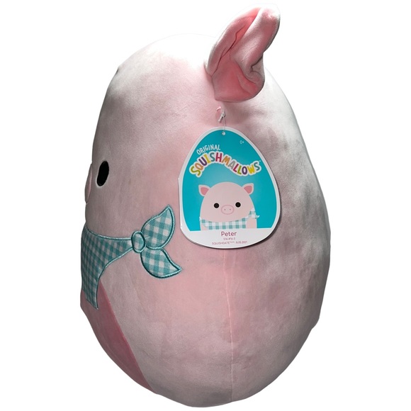 NEW Squishmallows Peter the Cuddly Pig 16” Spring Edition w/ Bandana HTF this Sz - Picture 2 of 8